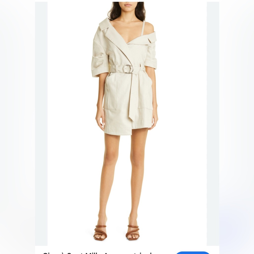 Cinq à Sept Off-White Belted Dress